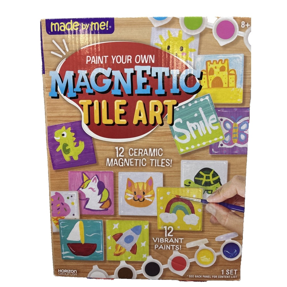Made By Me Paint Your Own Magnetic Tile Art DIY Kids Arts & Crafts Kit Age: 6+